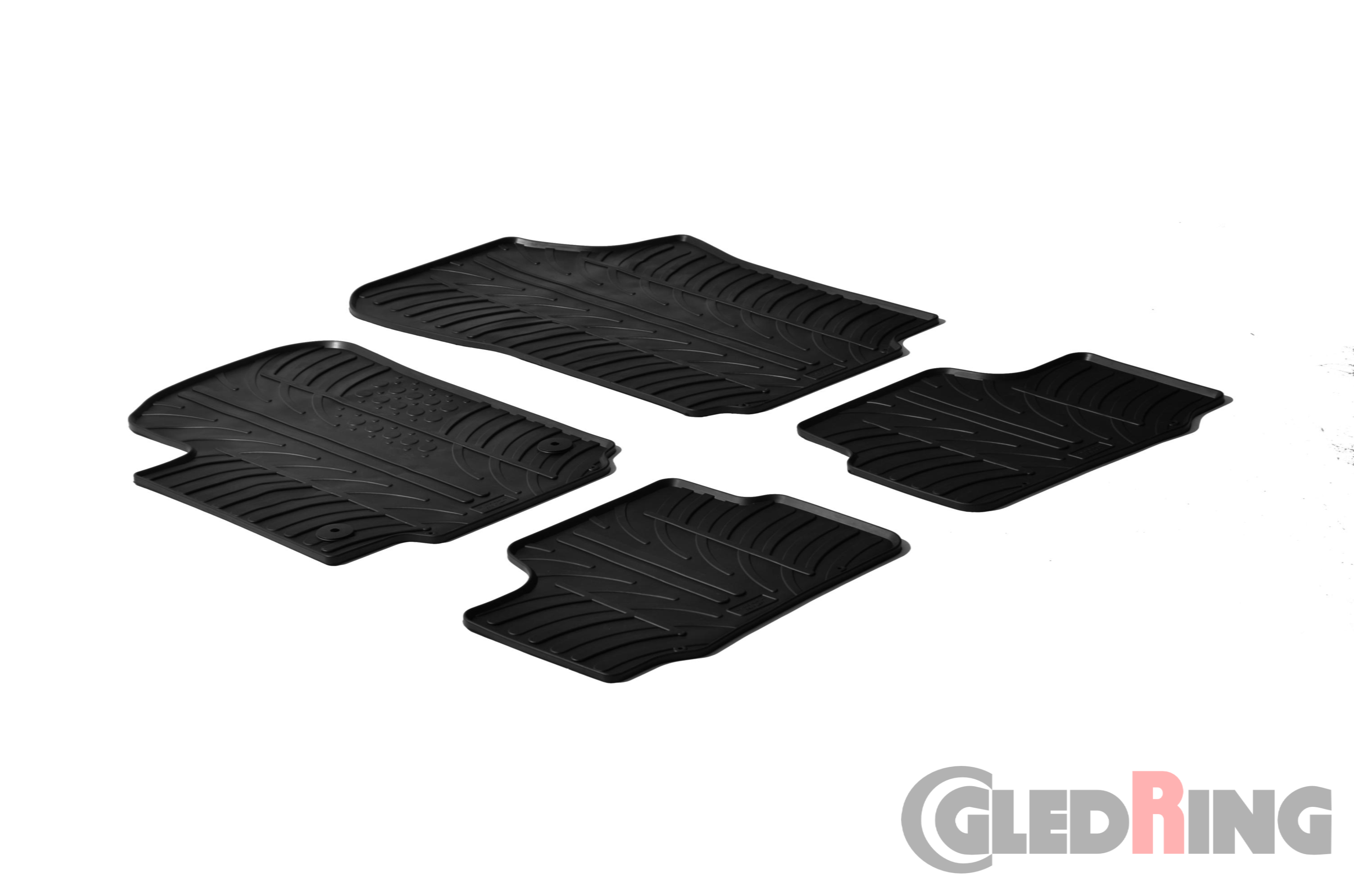 Original Gledring Passform Fußmatten Gummimatten 4 Tlg.+Fixing - Volkswagen VW up 2012->